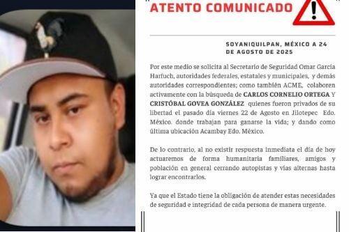 Bloqueo autopista México-Querétaro este lunes por desaparición de taxista